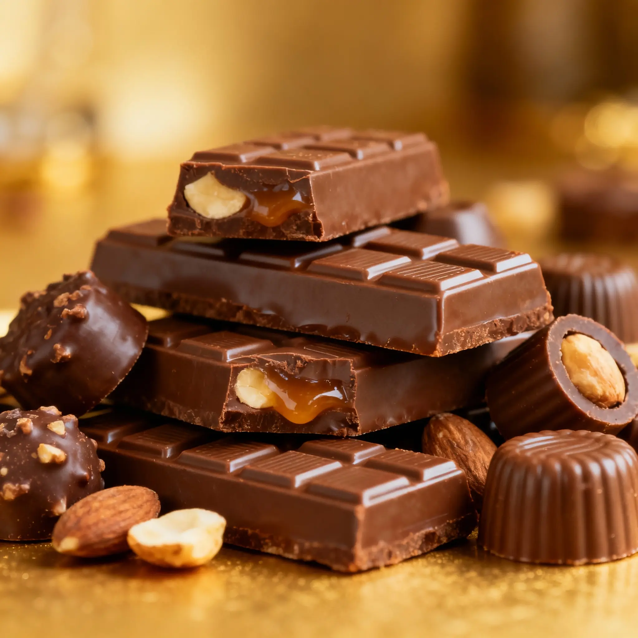 Deep indigo chocolate domes dusted with cocoa