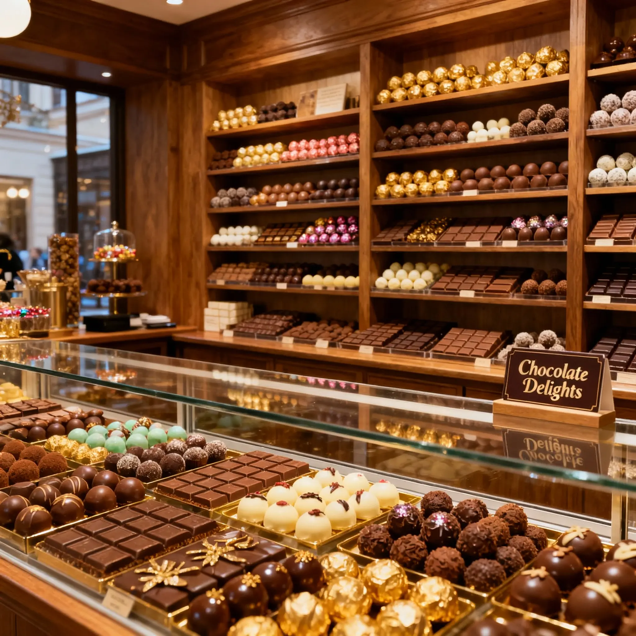 Caramelized fig chocolates with gold leaf